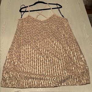Forever 21 plus 2x Rose Gold sequin dress